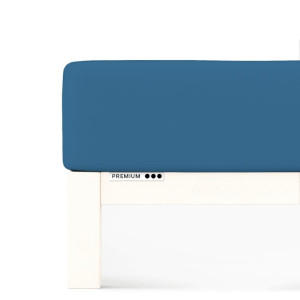 Prześcieradło Schlafgut Premium 180x200-200x220 Blue Mid 615 - XL bawełna, antyalergiczny