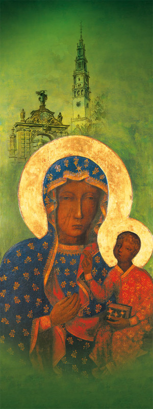 Baner Matka Boża Częstochowska 75x200cm