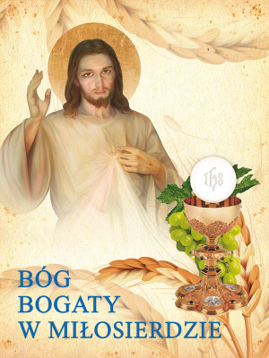 Baner na Boże Ciało "Bóg bogaty w miłosierdzie" 75x100cm