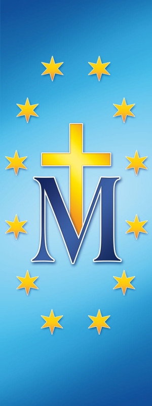 Baner religijny - symbole maryjne 75x200cm