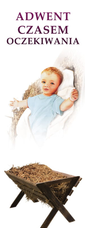 Baner na Boże Narodzenie "Adwent czasem oczekiwania" 75x200 cm