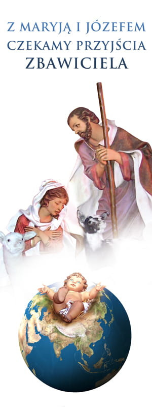 Baner na Boże Narodzenie "Z Maryją i Józefem czekamy" 75x200cm