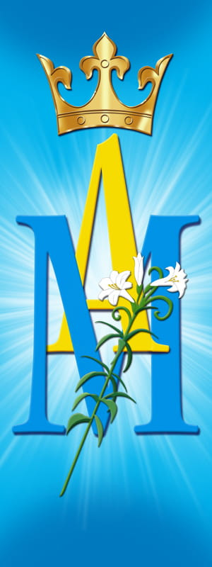 Baner religijny - symbole maryjne 75x200 cm