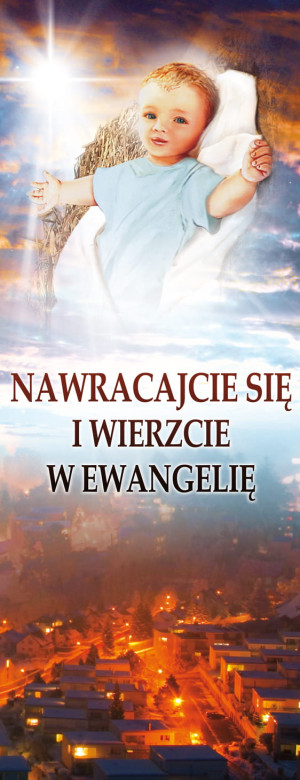 Baner na Boże Narodzenie, Nawracajcie się i wierzcie 50x130 cm