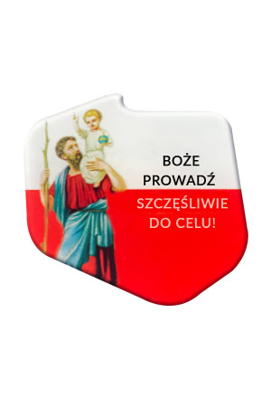 Święty Krzysztof plakietka samochodowa - samoprzylepna