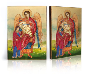 Ikona religijna Archanioł z dziewczynką - upominek z dedykacją