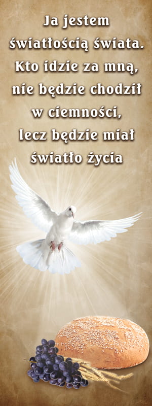 Baner na Boże Ciało, "Ja jestem światłością świata.." 75x200 cm