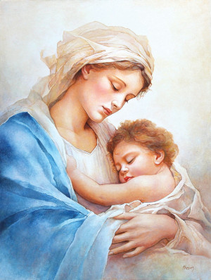 Plakat Religijny Matka Boża z Dzieciątkiem