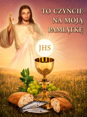 Baner na Boże Ciało "To czyńcie na moją pamiątkę" 75x100 cm
