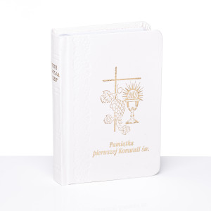 Książeczka do Pierwszej Komunii Świętej - Jezus, Maryja, Józef, kolor biały