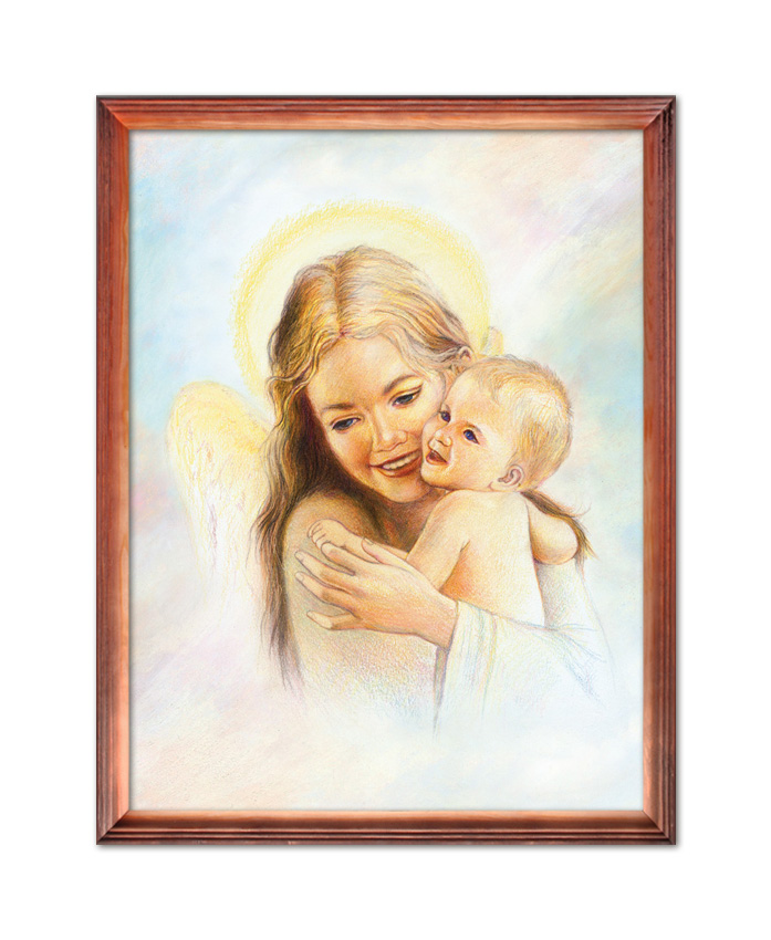 Rysunek religijny dla dzieci Anioł Stróż