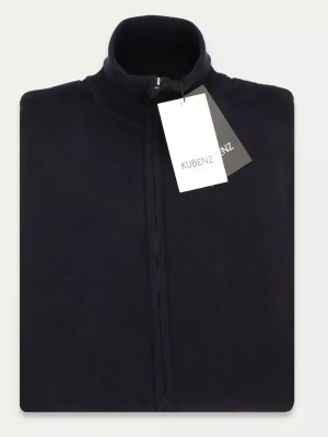 KUBENZ - Czarny basicowy sweter Highway - 100% przędza bawełniana - Zapięcie na zamek - Gładki - Styl casual