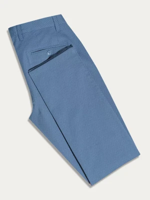 Niebieskie bawełniane spodnie chino slim w granatowy wzór PRIME RICCARDO
