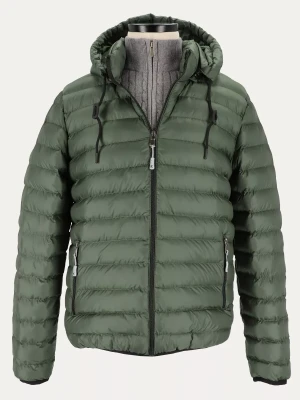 KUBENZ - Lekka kurtka pikowana z kapturem Blue Cumulus w kolorze zielonym - Prosty krój - Styl casual