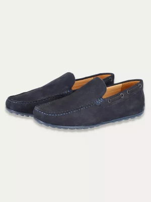 Granatowe nubuckowe mokasyny z naturalnej skóry Hight Comfort Prime Mocca