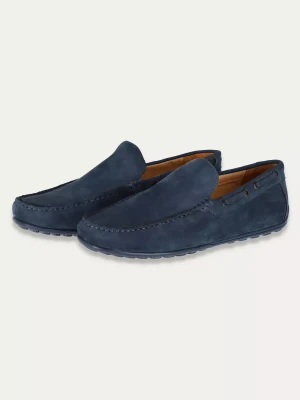 Jeansowe nubuckowe mokasyny z naturalnej skóry Hight Comfort Prime Mocca
