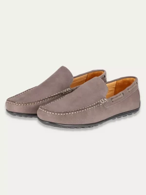 Szare nubuckowe mokasyny z naturalnej skóry Hight Comfort Prime Mocca