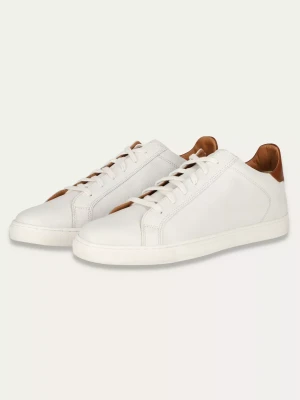 Białe sznurowane sneakersy z naturalnej skóry Prime Max