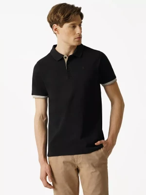 KUBENZ - Czarna koszulka polo FRISKO - 100% Bawełna pique - Sygnowane logo - Styl casual