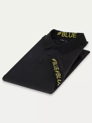 KUBENZ - Czarna koszulka polo slim FINO - Bawełna pique - Styl sportowy