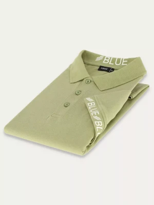 KUBENZ - Koszulka polo slim FINO - Kolor jasny khaki - Bawełna pique - Styl sportowy
