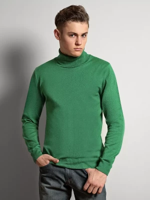 Zielony golf z bawełnianej dzianiny 7/G
