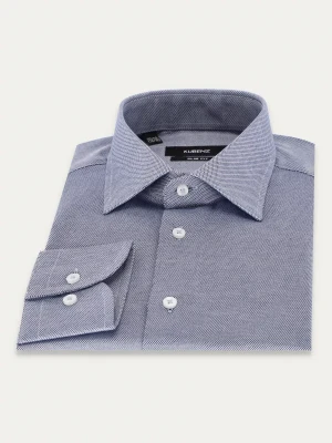 Granatowa koszula slim z tkaniny oxford CASIMIRO