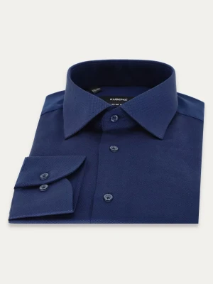 Granatowa koszula slim z tkaniny oxford LUCIANO