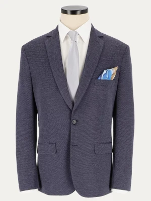 Granatowa marynarka Blue Neapoli Navy slim w mikrostrukturę