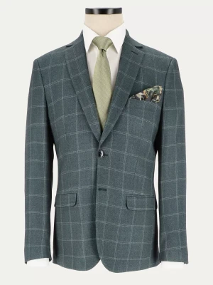 Zielona marynarka GRANT slim w kratę typu Windowpane