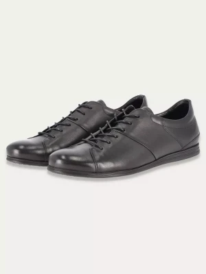 Czarne ręcznie szyte sneakersy z naturalnej skóry Matt Black