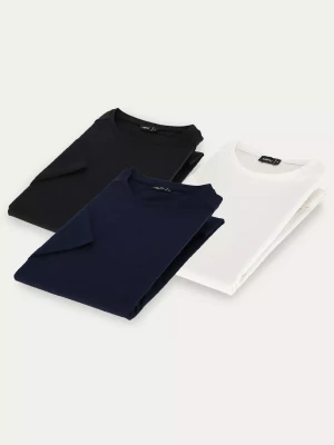 Kubenz - Zestaw t-shirtów w tonacji basic - okrągły dekolt