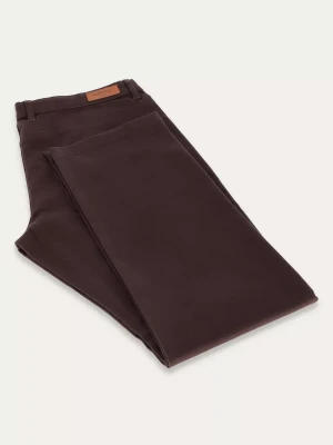 Brązowe spodnie z bawełny slim 5-pocket HUDSON
