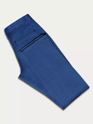 Ciemnoniebieskie bawełniane spodnie chino slim gładkie TOLEDO