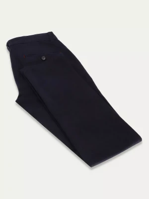 Ciemnogranatowe bawełniane spodnie chino slim ORTEGA