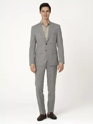 KUBENZ - Beżowy garnitur CALIFORNIA BEIGE SC slim - Domieszka wiskozy - Gładki - Styl elegancki