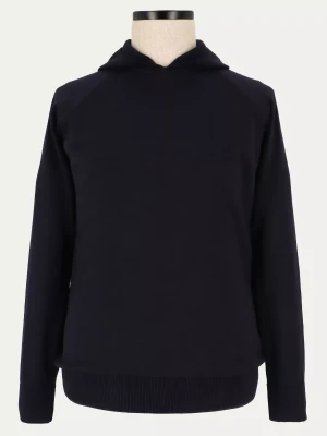 Granatowy sweter dzianinowy z kapturem BLUE MATTERHORN