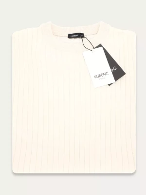 KUBENZ - Sweter Prime Burmese w kolorze ecru - Przędza z wiskozy - Dekolt round-neck - Fakturalny splot - Styl casual