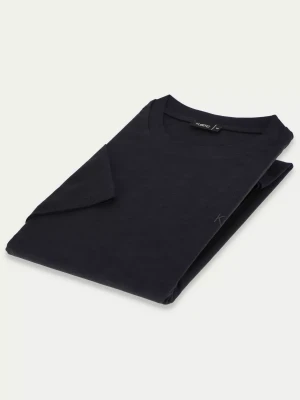 KUBENZ - T-shirt GARA - Kolor ciemny niebieski - 100% Bawełna - Okrągły dekolt - Sygnowane logo - Styl casual