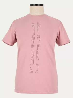 Jednolity bawełniany t-shirt z nadrukiem w kolorze lawnedy slim Blue 10