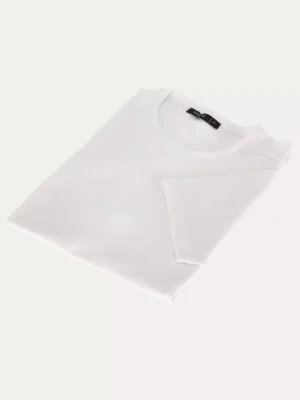 Biały bawełniany t-shirt gładki slim Basic