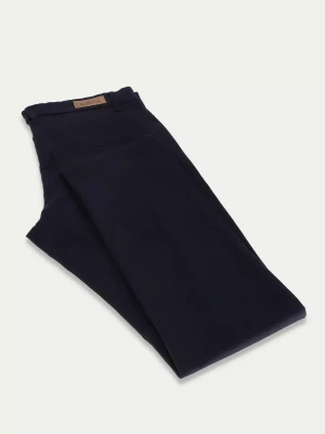 Granatowe bawełniane spodnie slim 5-pocket WEST