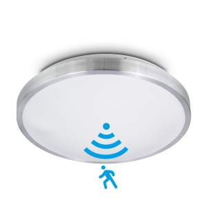 Wewnętrzna lampa sufitowa z czujnikiem średnica 33 cm 2xE27 ROMI-S alu