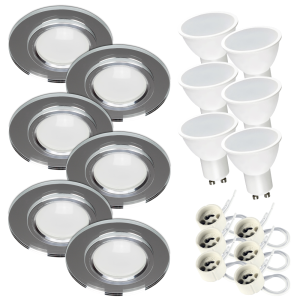 Komplet 6x Oprawa halogen lustrzany RIK-8 + GU10 7W 3000K