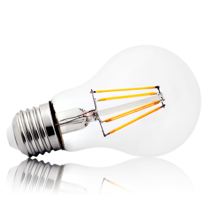 Żarówka filament LED E27 - duży gwint A60 6W=60W 600lm biała ciepła