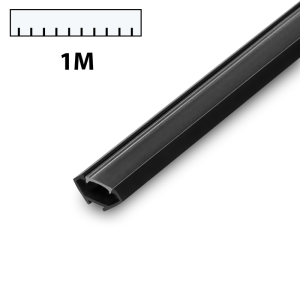 Profil LED PCV CORNER czarny 1m klosz transparentny 2653
