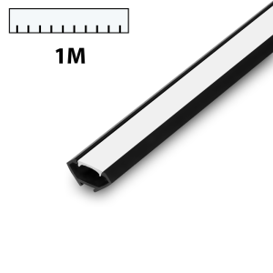 Profil LED PCV CORNER czarny 1m klosz mleczny 6859