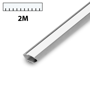 Profil LED PCV CORNER szary 2m klosz mleczny 4586