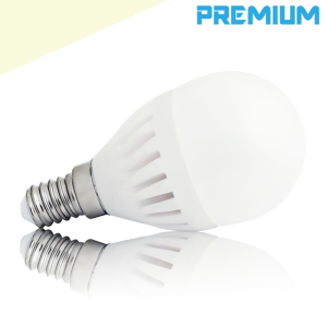 Żarówka ceramiczna LED E14 G45 9W 900lm PREMIUM biała neutralna