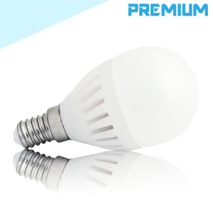 Żarówka ceramiczna LED E14 G45 9W 900lm PREMIUM biała zimna